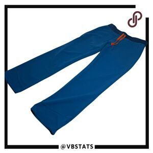 Figs Technical Collection Womens Drawstring Elastic Waist Scrub Pants Blue Small